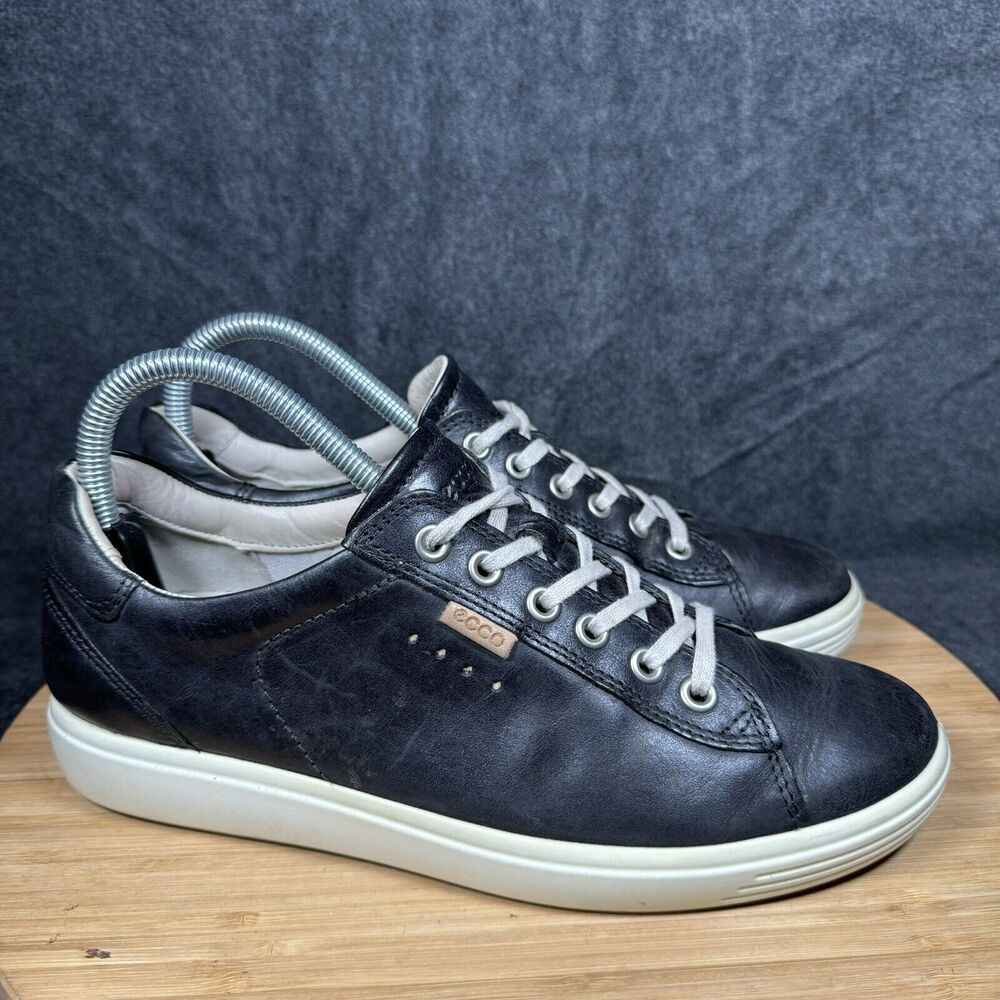 Ecco Soft 7 Womens Size EU 39 US 8 Black Leather Comfort Shoes Sneakers